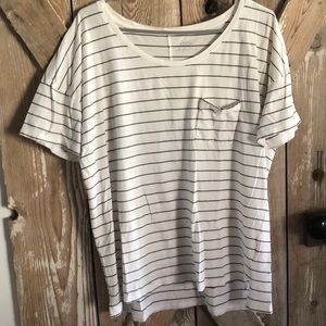 black & white striped tee